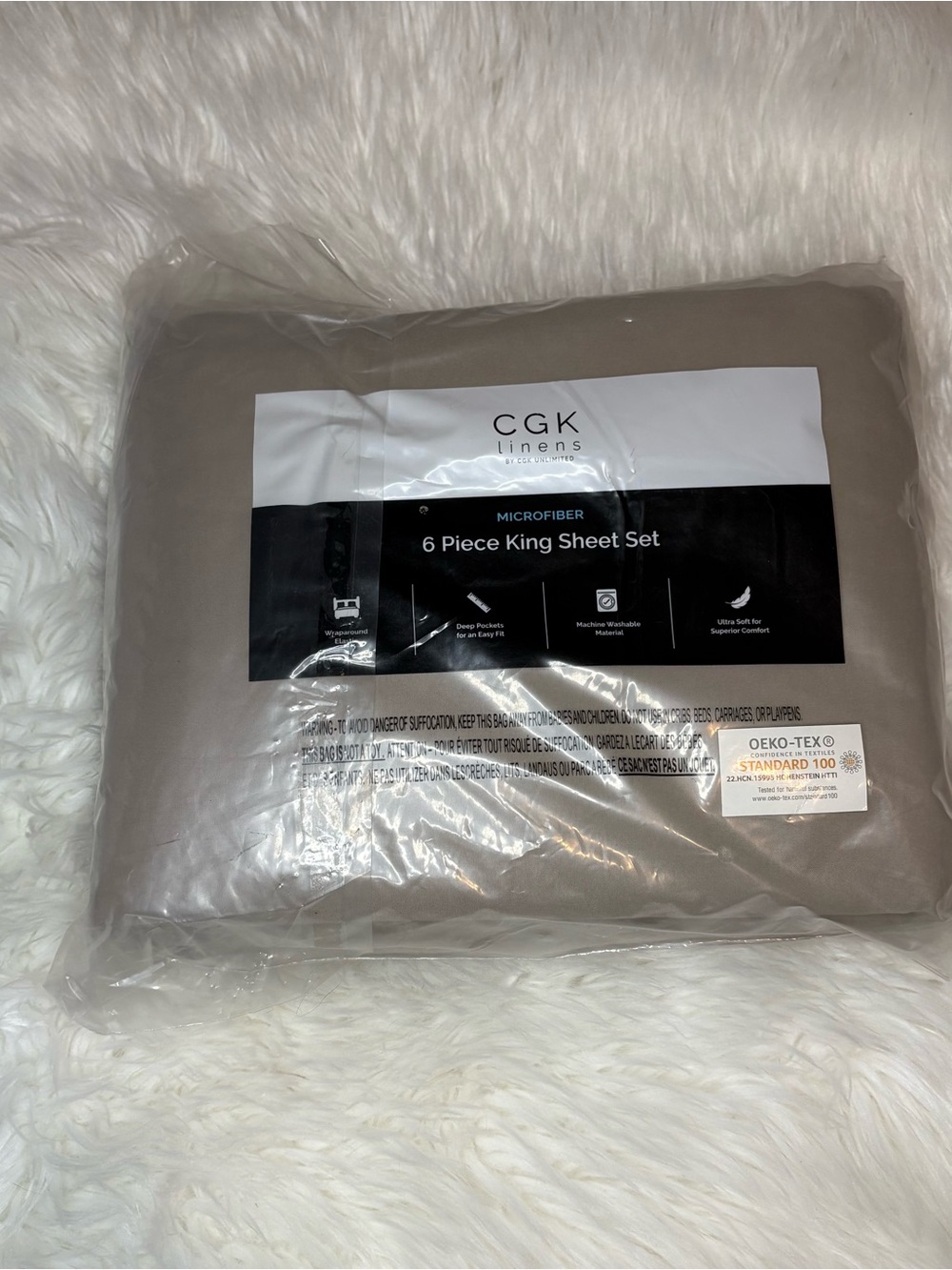 King Sheet Set - Khaki Microfiber, 6-Piece